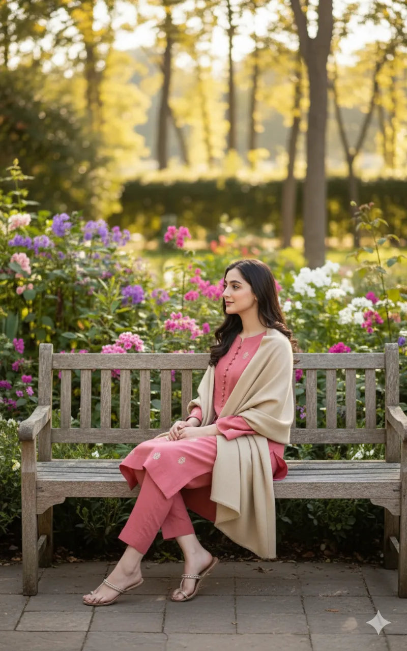 Airjet Dhanak Embroidered 3-Piece Unstitched Winter Suit with Digital Printed Pashmina Shawl