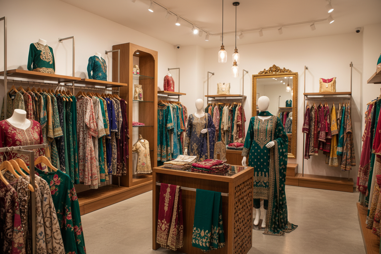 clothing store with pakistani clothes collection